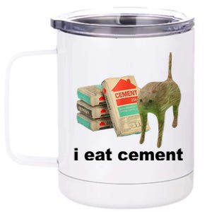 I Eat Cement Cursed Cat Funny 12 oz Stainless Steel Tumbler Cup