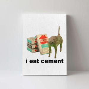 I Eat Cement Cursed Cat Funny Canvas