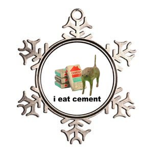 I Eat Cement Cursed Cat Funny Metallic Star Ornament