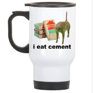 I Eat Cement Cursed Cat Funny Stainless Steel Travel Mug