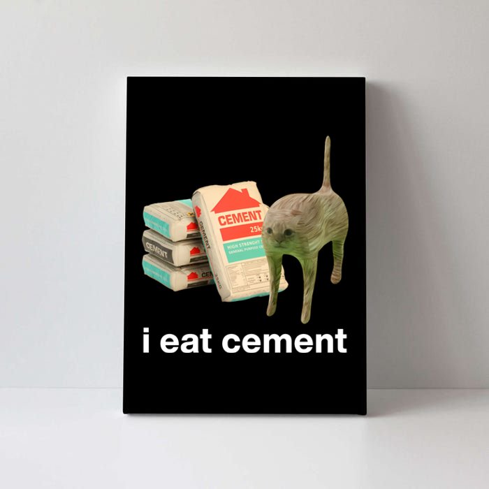 I Eat Cement Cursed Cat Funny Canvas