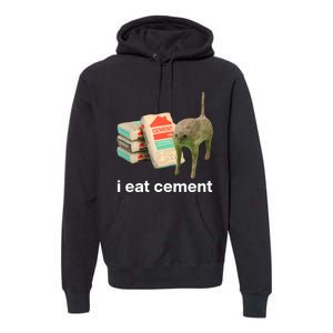 I Eat Cement Cursed Cat Funny Premium Hoodie