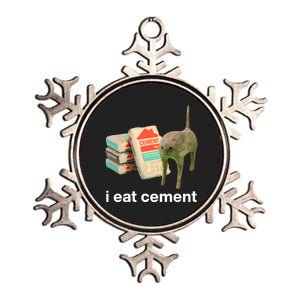 I Eat Cement Cursed Cat Funny Metallic Star Ornament