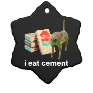 I Eat Cement Cursed Cat Funny Ceramic Star Ornament