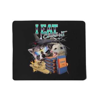 I Eat Cement Cursed Raccoon Possum Funny Oddly Specific Meme Mousepad