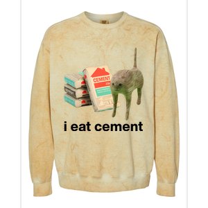 I Eat Cement Cursed Cat Funny Colorblast Crewneck Sweatshirt