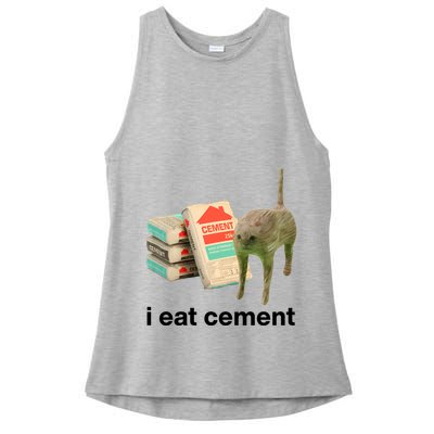 I Eat Cement Cursed Cat Funny Ladies PosiCharge Tri-Blend Wicking Tank