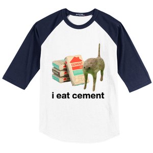 I Eat Cement Cursed Cat Funny Baseball Sleeve Shirt