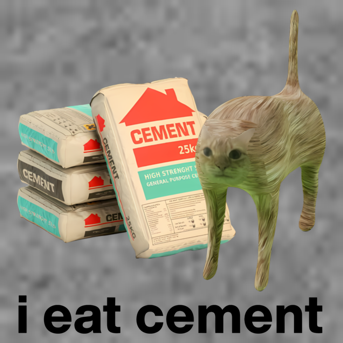 I Eat Cement Cursed Cat Funny Tall Sweatshirt