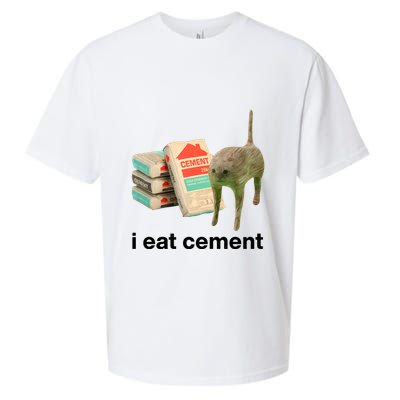 I Eat Cement Cursed Cat Funny Sueded Cloud Jersey T-Shirt