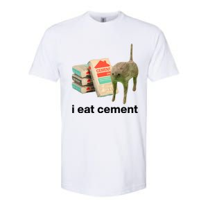 I Eat Cement Cursed Cat Funny Softstyle CVC T-Shirt