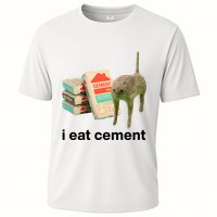 I Eat Cement Cursed Cat Funny Cooling Performance Crew T-Shirt