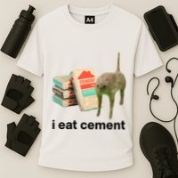 I Eat Cement Cursed Cat Funny Cooling Performance Crew T-Shirt