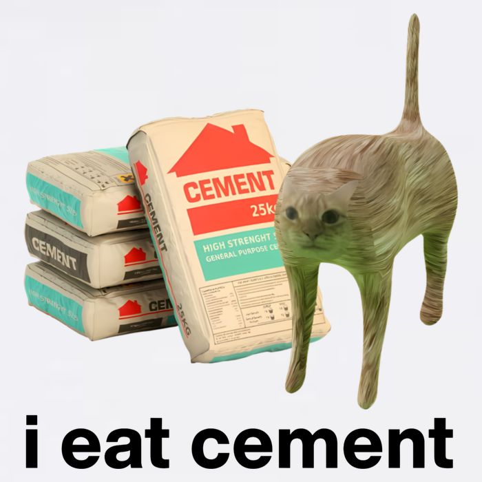 I Eat Cement Cursed Cat Funny Cooling Performance Crew T-Shirt