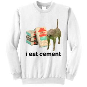 I Eat Cement Cursed Cat Funny Sweatshirt