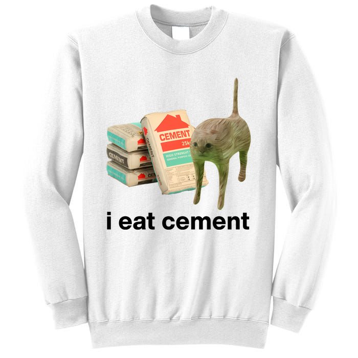 I Eat Cement Cursed Cat Funny Sweatshirt