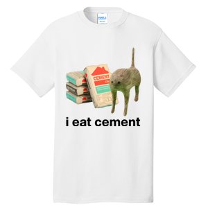 I Eat Cement Cursed Cat Funny Tall T-Shirt