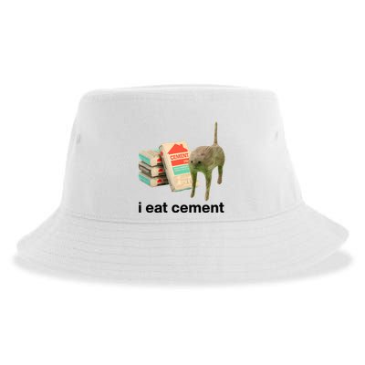 I Eat Cement Cursed Cat Funny Sustainable Bucket Hat