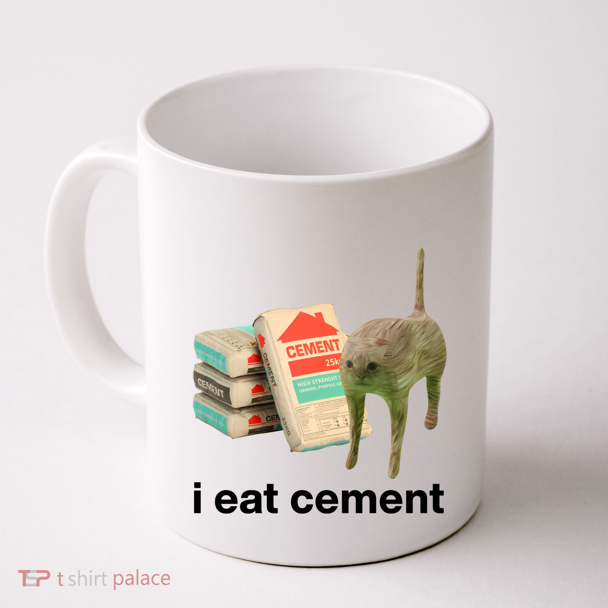 I Eat Cement Cursed Cat Funny Mug