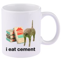 I Eat Cement Cursed Cat Funny 11oz C Handle Ceramic Mug