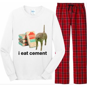 I Eat Cement Cursed Cat Funny Long Sleeve Pajama Set