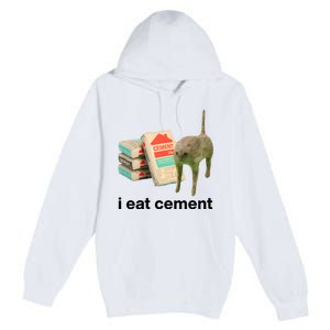 I Eat Cement Cursed Cat Funny Premium Pullover Hoodie