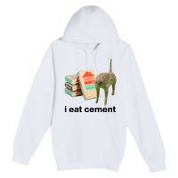 I Eat Cement Cursed Cat Funny Premium Pullover Hoodie