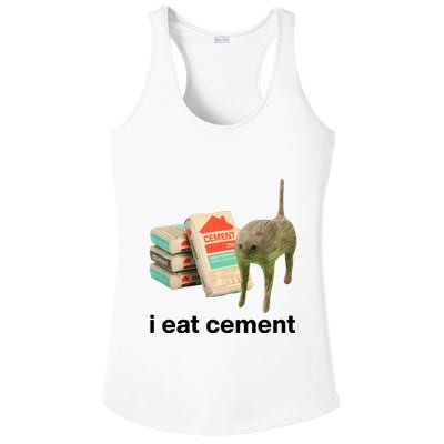 I Eat Cement Cursed Cat Funny Ladies PosiCharge Competitor Racerback Tank