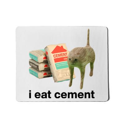 I Eat Cement Cursed Cat Funny Mousepad