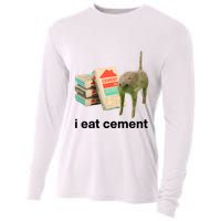 I Eat Cement Cursed Cat Funny Cooling Performance Long Sleeve Crew