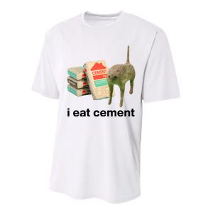 I Eat Cement Cursed Cat Funny Performance Sprint T-Shirt