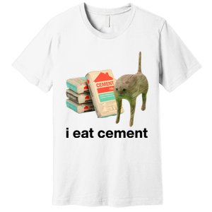 I Eat Cement Cursed Cat Funny Premium T-Shirt