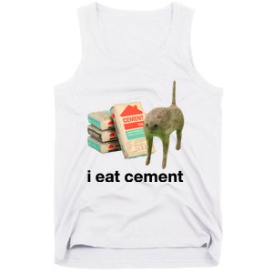 I Eat Cement Cursed Cat Funny Tank Top