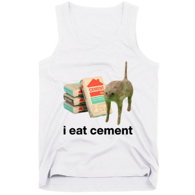 I Eat Cement Cursed Cat Funny Tank Top