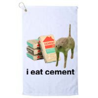 I Eat Cement Cursed Cat Funny Platinum Collection Golf Towel