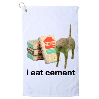 I Eat Cement Cursed Cat Funny Platinum Collection Golf Towel