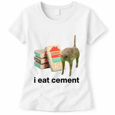 I Eat Cement Cursed Cat Funny Womens T-Shirt
