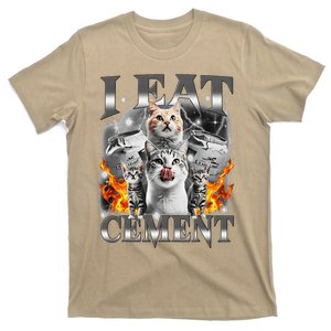 I Eat Cement Cursed Cat Funny Oddly Specific Dank Meme Cat T-Shirt