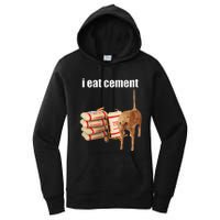 I Eat Cement Cursed Cat Funny Oddly Specific Meme Gift Women's Pullover Hoodie