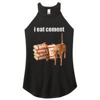 I Eat Cement Cursed Cat Funny Oddly Specific Meme Gift Women's Perfect Tri Rocker Tank