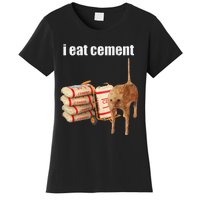 I Eat Cement Cursed Cat Funny Oddly Specific Meme Gift Women's T-Shirt