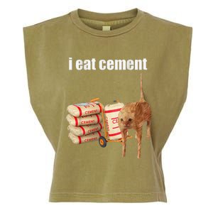 I Eat Cement Cursed Cat Funny Oddly Specific Meme Gift Garment-Dyed Women's Muscle Tee