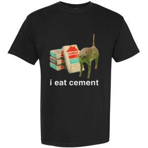 I Eat Cement Cursed Cat Funny Oddly Specific Dank Meme Garment-Dyed Heavyweight T-Shirt