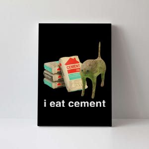 I Eat Cement Cursed Cat Funny Oddly Specific Dank Meme Canvas