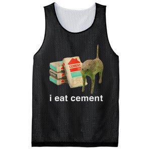 I Eat Cement Cursed Cat Funny Oddly Specific Dank Meme Mesh Reversible Basketball Jersey Tank