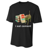 I Eat Cement Cursed Cat Funny Oddly Specific Dank Meme Performance Sprint T-Shirt