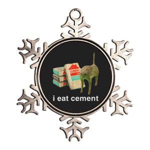 I Eat Cement Cursed Cat Funny Oddly Specific Dank Meme Metallic Star Ornament