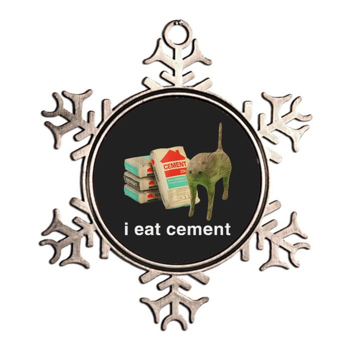 I Eat Cement Cursed Cat Funny Oddly Specific Dank Meme Metallic Star Ornament