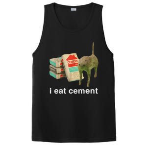 I Eat Cement Cursed Cat Funny Oddly Specific Dank Meme PosiCharge Competitor Tank