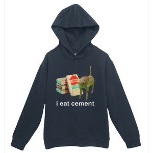 I Eat Cement Cursed Cat Funny Oddly Specific Dank Meme Urban Pullover Hoodie